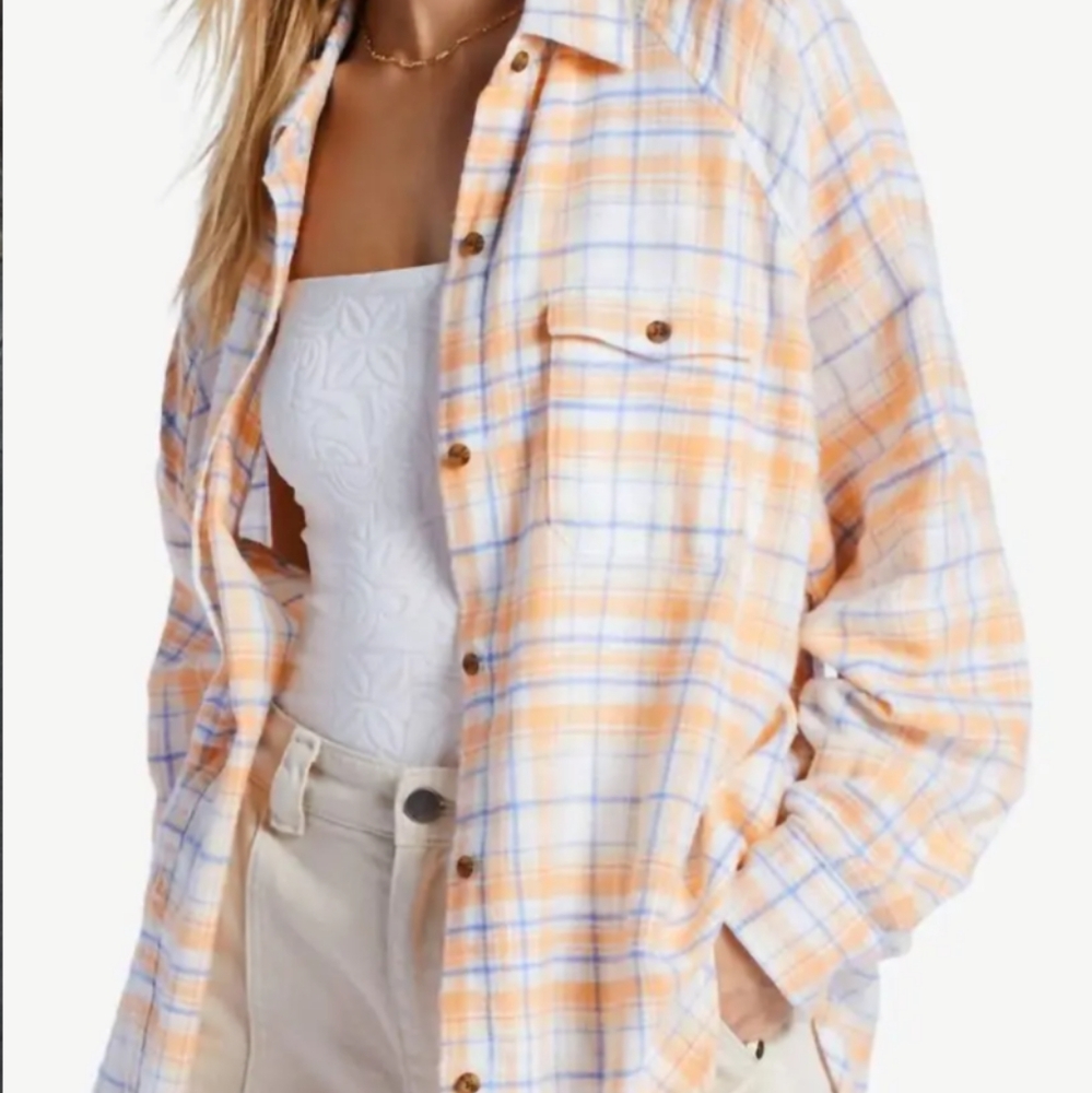Billabong, Best time plaid button down Flannel